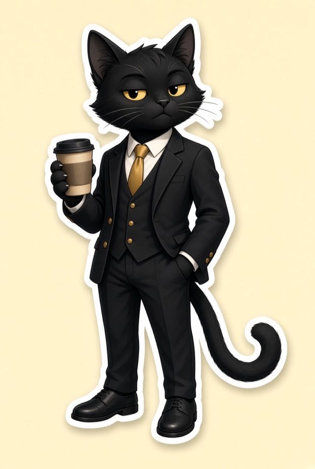 CTAW sticker: holding a takeaway coffee cup.